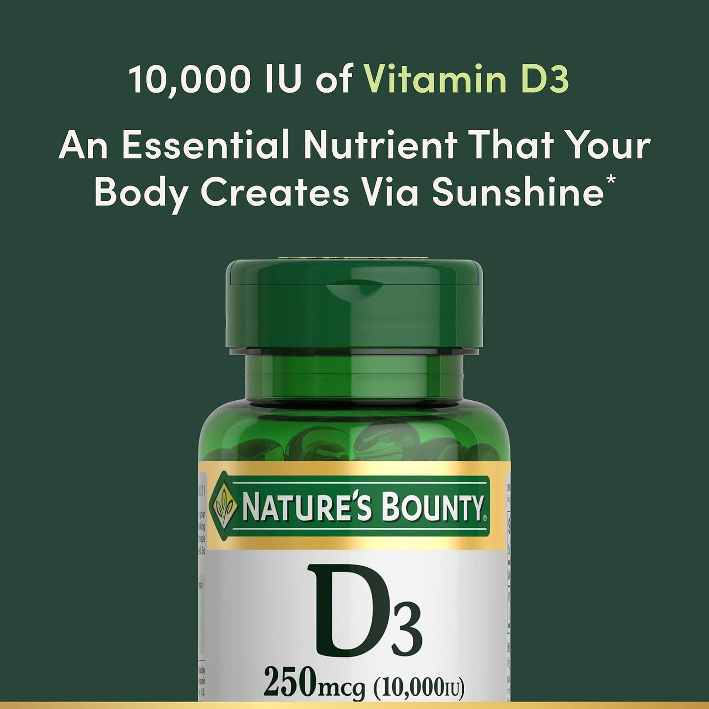 Nature's Bounty Vitamin D3 10000 IU, 72 Softgels – Immune & Bone Support - görsel 4