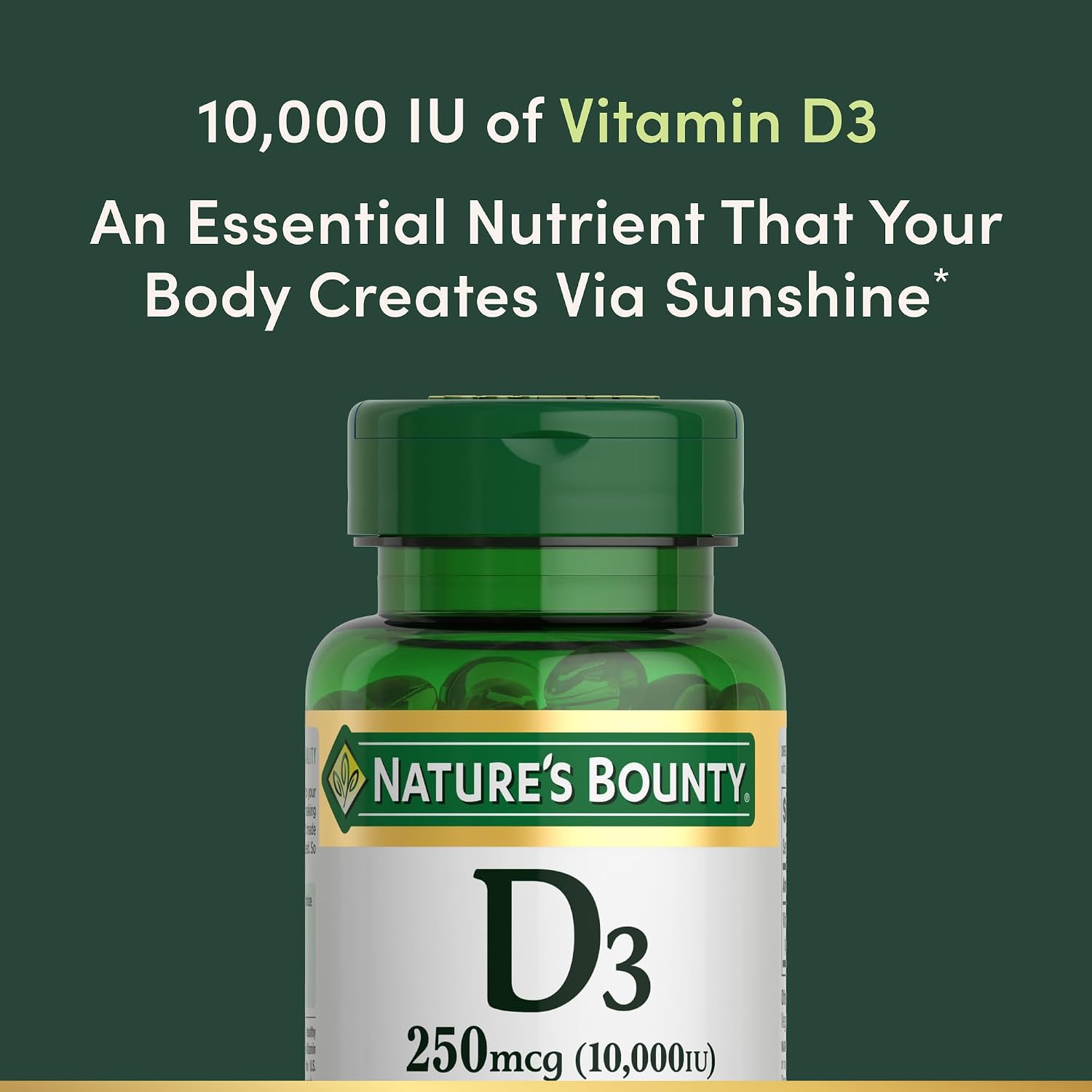 Nature's Bounty Vitamin D3 10000 IU, 72 Softgels – Immune & Bone Support - görsel 4
