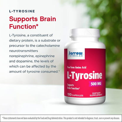 Jarrow Formulae L-Tyrosine 500 mg – 200 Capsules (Pack of 2)