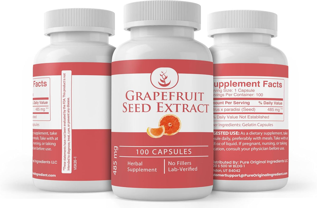 Pure Original Ingredients Grapefruit Seed Extract (100 Capsules) – Always Pure, No Additives or Fillers, Lab Verified - görsel 4
