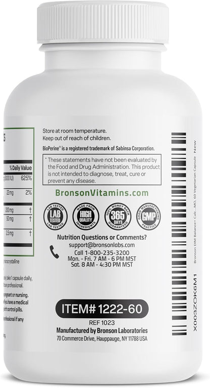 Bronson DIM Balance+ - Food Supplement with DIM, Calcium D-Glucarate, Broccoli Sprout & Vitamin D3 (60 Vegetarian Capsules)