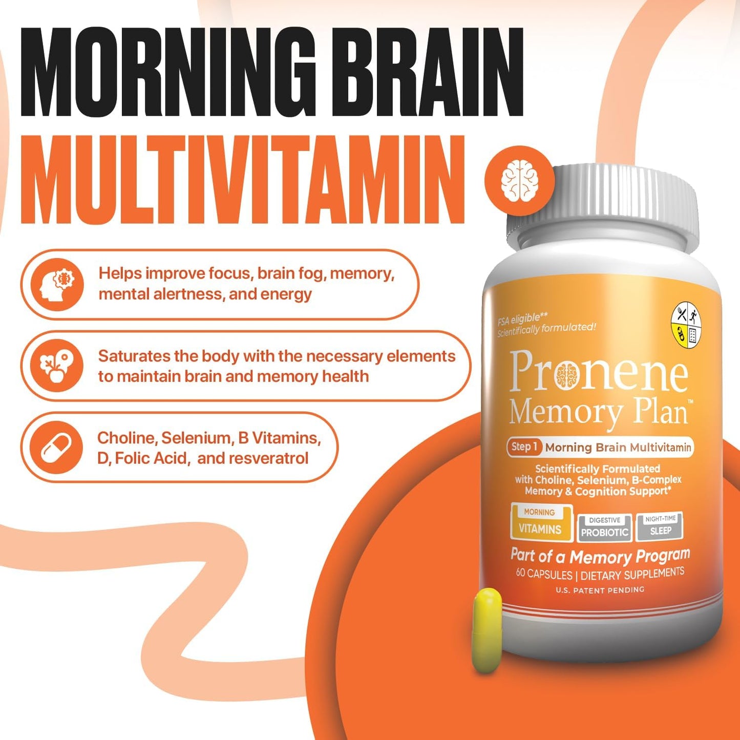 Pronene Memory Plan Morning Brain Multivitamin – Research-Backed Dosage for Adults 50+ – Created by a Neuroscientist (60 Capsules) - görsel 5