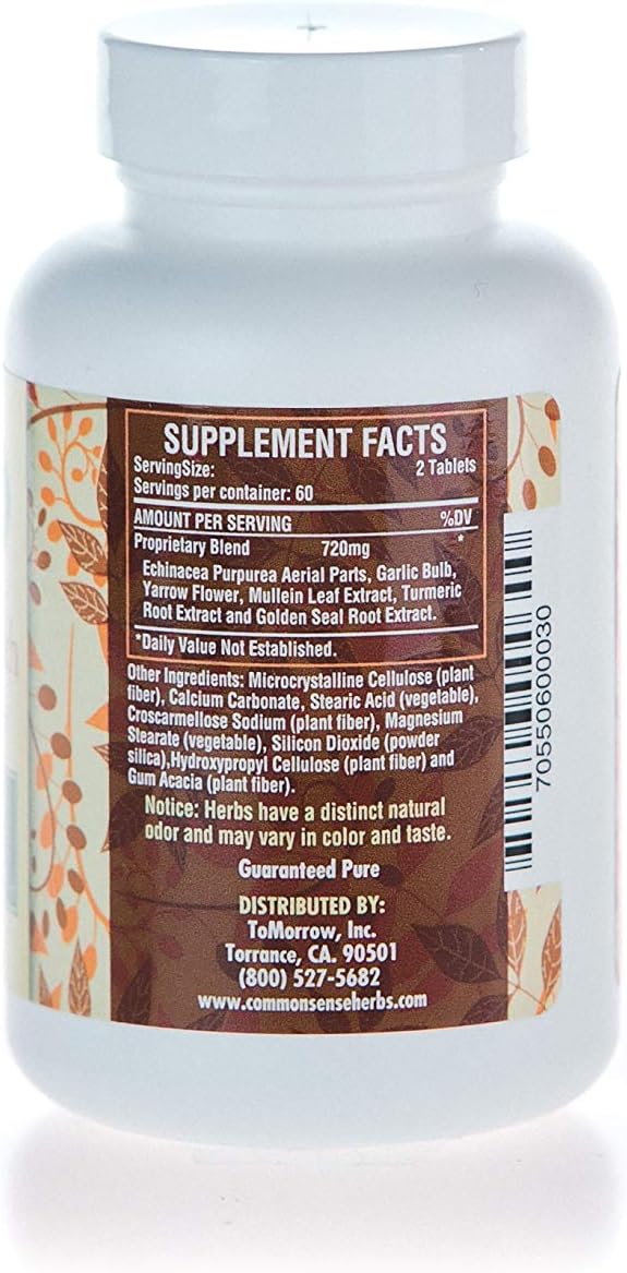Common Sense Herbal Products Lymphatic Health (270 Capsules) - Immune System Support - görsel 2