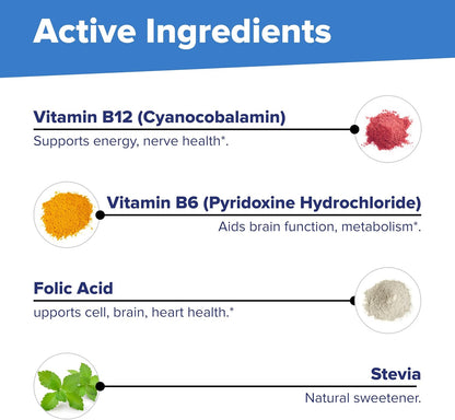 Superior Source No Shot Vitamin B-12 Cyanocobalamin 1000 mcg with B-6, Folic Acid & Vitamin D-3 - 100 Sublingual Tablets