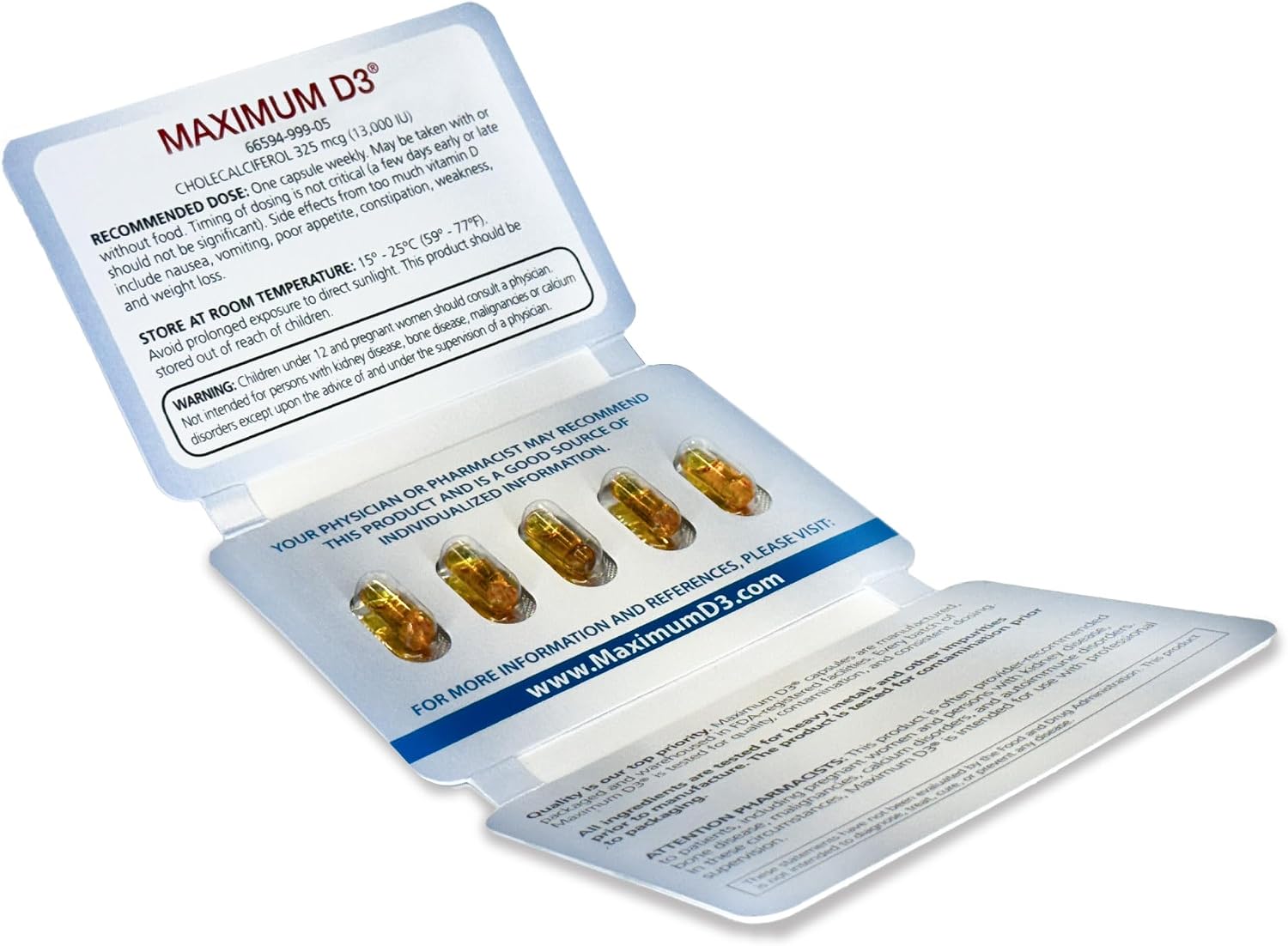 Maximum D3 13,000 IU Vitamin D3 Supplement – 5 Capsules (5-Week Supply) - görsel 6
