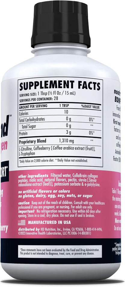 HEALTH DIRECT - AminoMind - Nootropic Collagen Supplement for Brain Health and BDNF - Pro-Hyp & Hyp-Gly Dipeptides, Coffeeberry Antioxidants - Blackberry - 414 ml (28 Servings)