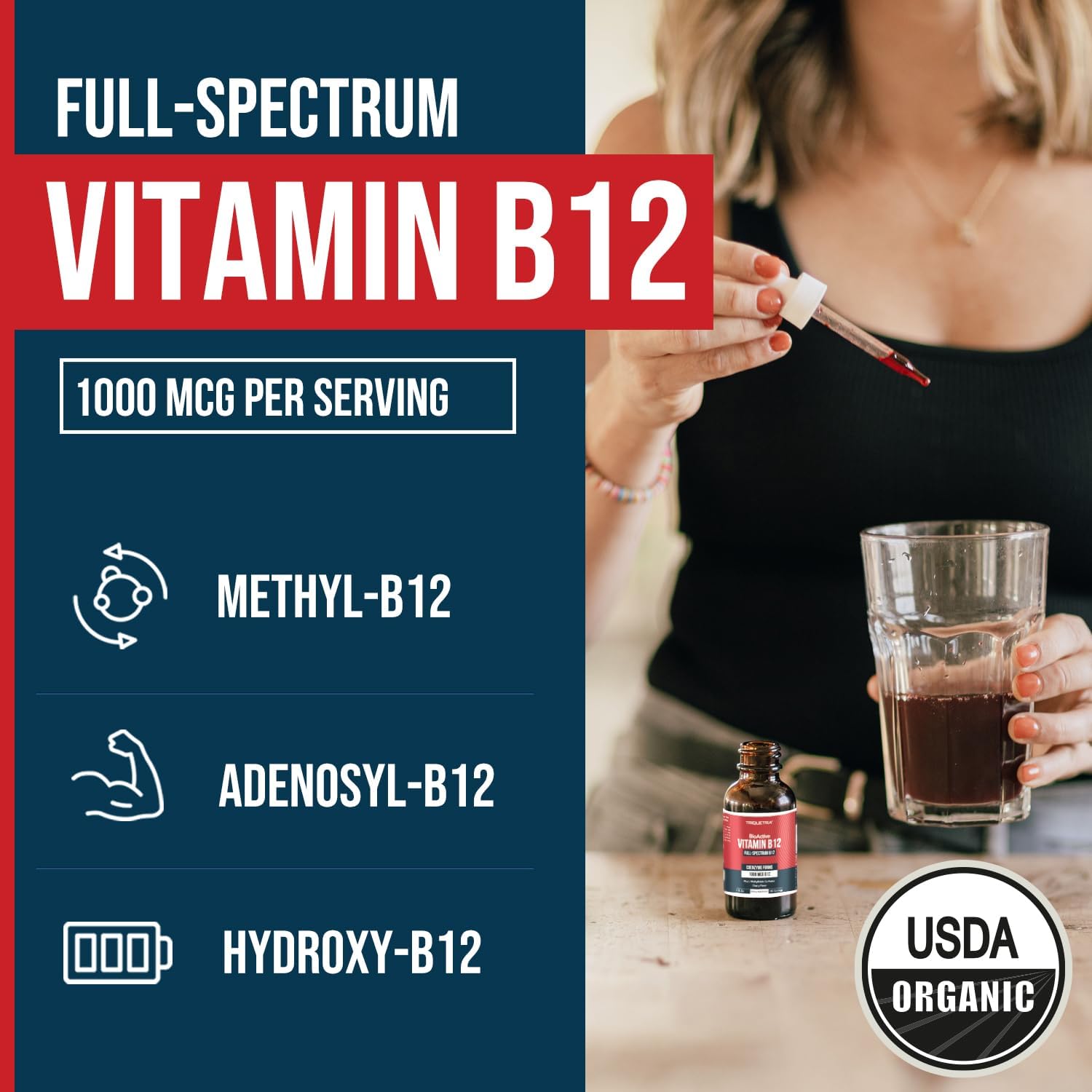 BioActive Vitamin B12 1000 mcg – Triple Form Sublingual with Methylfolate (Cherry, 180 Servings) - görsel 2