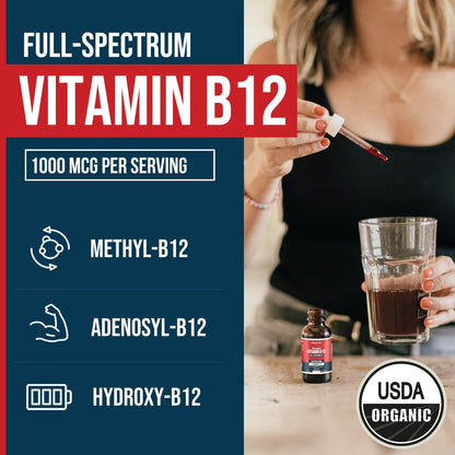 Triquetra Health BioActive Vitamin B12 1000 mcg - 3 BioActive Forms with Methylfolate - Sublingual, Cherry, Vegan (180 Servings)