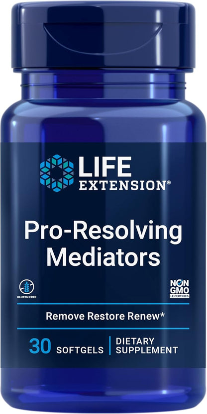 Life Extension Pro-Resolving Mediators, 18-HEPE, 17-HDHA, 14-HDHA, Supports the Body's Natural Post-inflammatory Response, 30 Softgels