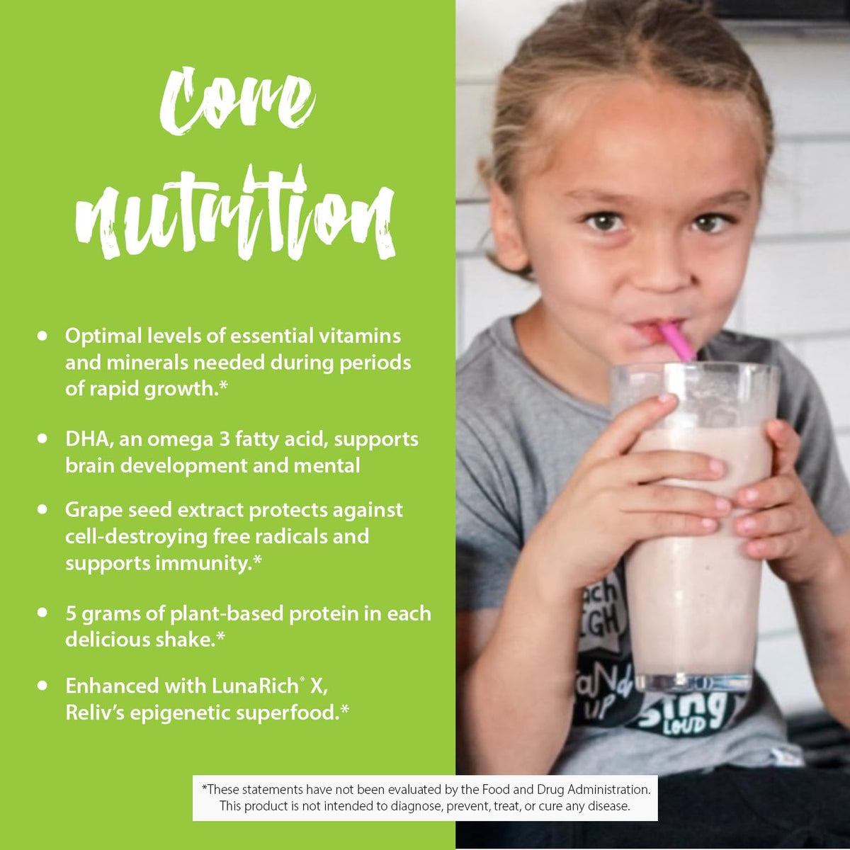 RELIV Now for Kids 1 Vanilla - Lower-Sugar Nutritional Shake with Vitamins, Minerals & Plant-Based Protein, 30 Servings - görsel 4