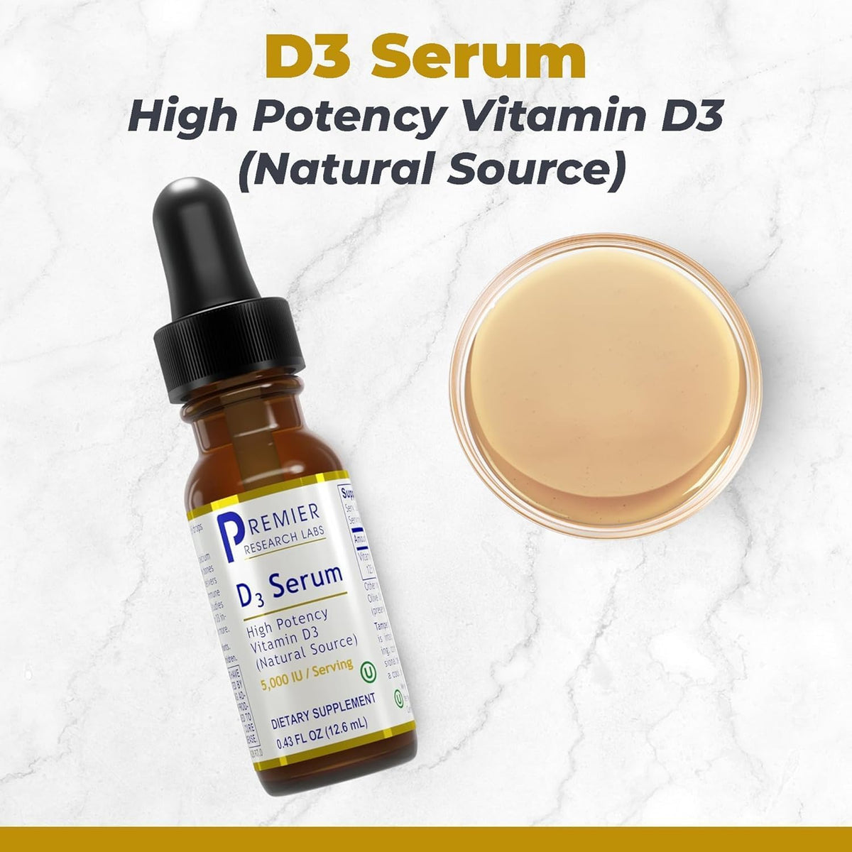Premier Research Labs Vitamin D3 Serum - Liquid Vitamin D Drops 5000 IU - görsel 2