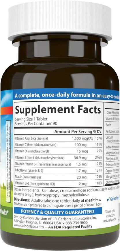 Carlson Labs Mini-Multi Vitamins & Minerals, 90 Tablets
