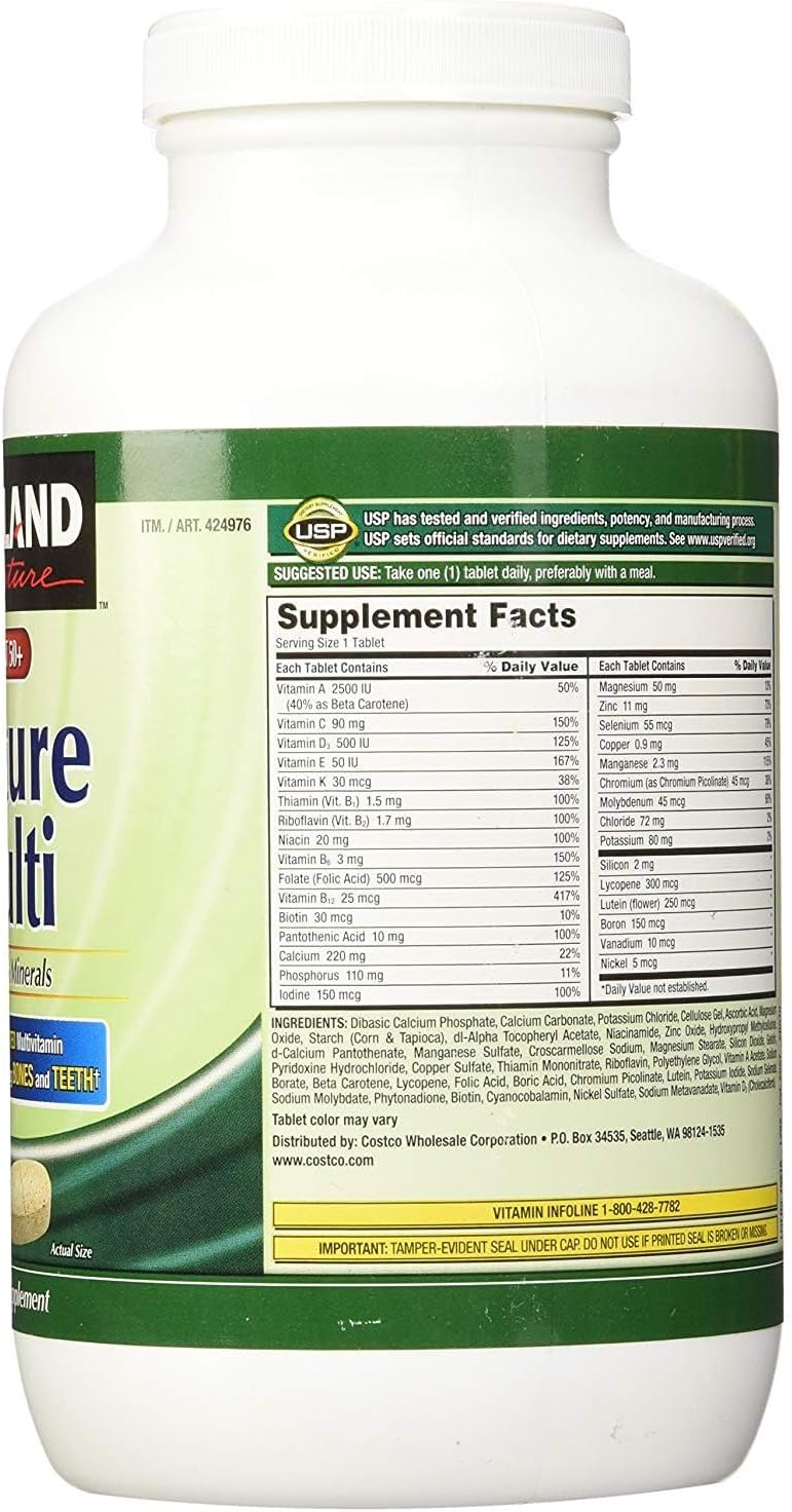 Kirkland Signature Adult 50+ Multi Vitamins & Minerals, 400 Tablets (2 Pack) - görsel 2