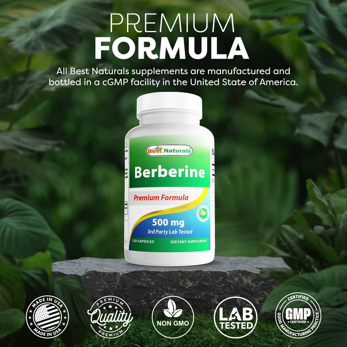 Best Naturals Berberine 500 mg Capsules – Cardiovascular and Immune Support - görsel 5