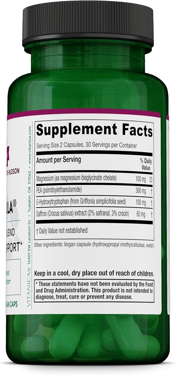 Vitanica FibroFormula - Support for Neuromuscular Relaxation and Neurotransmitter Balance with 5-HTP, PEA, Saffron & Magnesium - Vegan - 60 Capsules - görsel 2