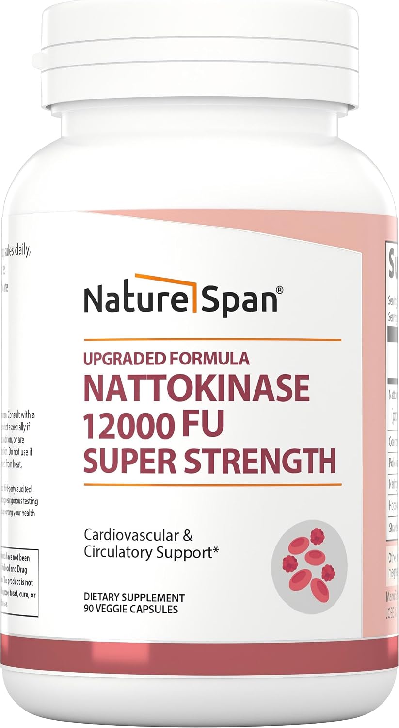 NATURESPAN Nattokinase 12,000 FU Food Supplement - 90 Capsules, Enzyme-Based Formula for Daily Wellness - görsel 1