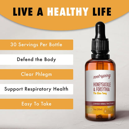 Honeysuckle & Forsythia Yin Qiao Tang Herbal Tincture (30 ml, Pack of 4)