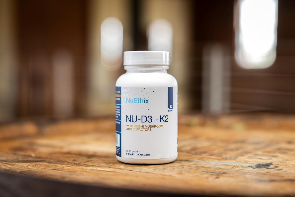 NuEthix Formulations NU-D3 + K2 - Vitamin D3 and K2 5000 IU Food Supplement with Reishi Mushroom, Magnesium & Zinc - 60 Capsules - görsel 5