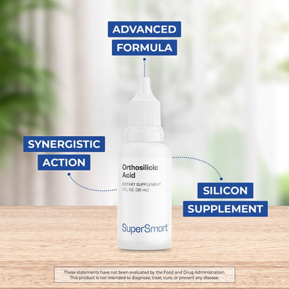Supersmart Orthosilicic Acid (Advanced Formula) - Silicon Food Supplement with Minerals, Vitamins and Boron - Non-GMO & Gluten-free - 30 ml