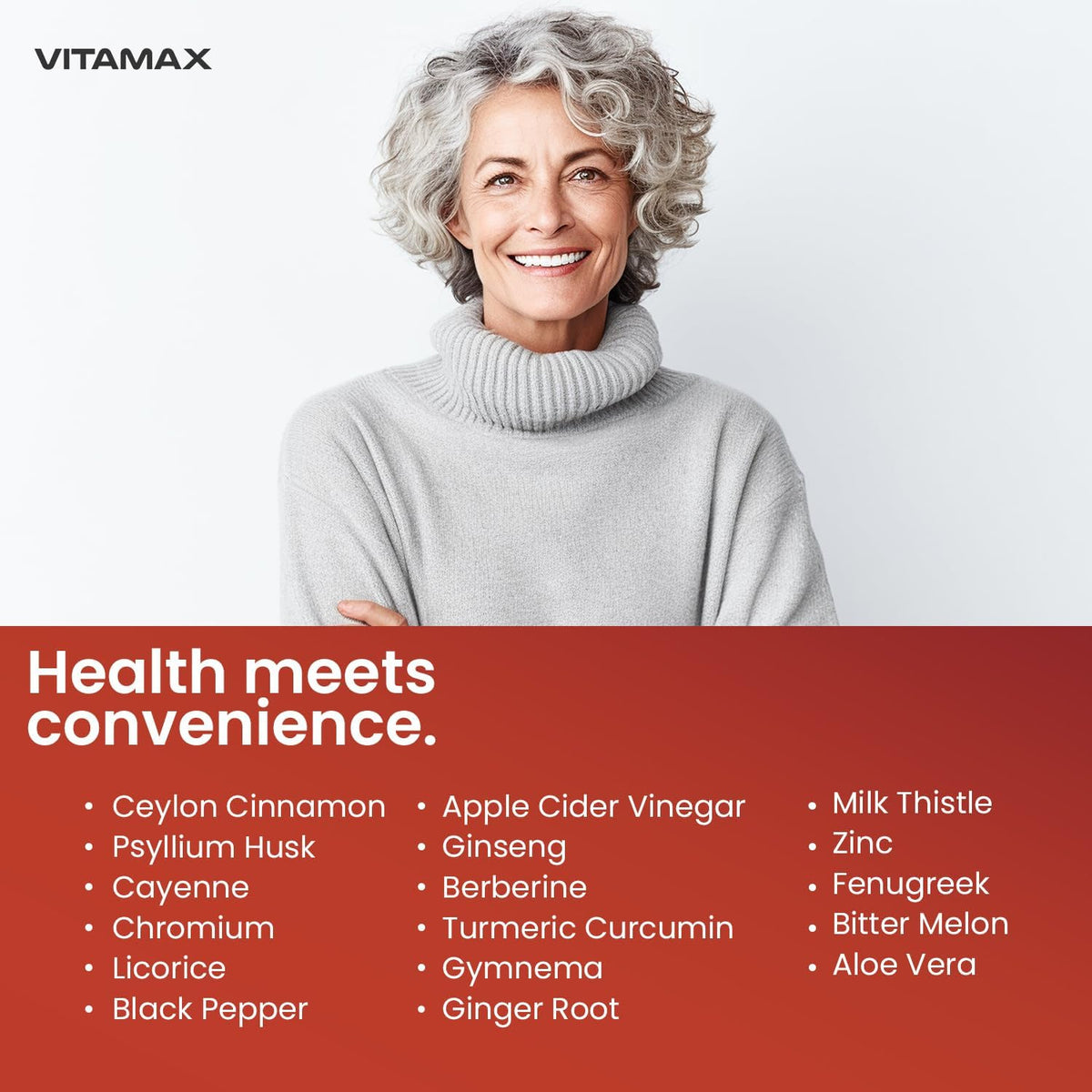 Vitamax Gluco Health Support - 16-in-1 Herbal Blend with Ceylon Cinnamon, ACV, Turmeric - 60 Capsules - görsel 7