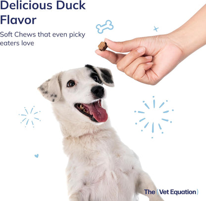 Prebiotic & Probiotic Dog Chews with Bacillus Subtilis, B12 & Folic Acid – Natural Duck Flavour (90 Count)