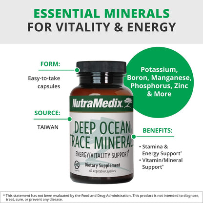NutraMedix Deep Ocean Trace Minerals, 1000 mg (60 Capsules)