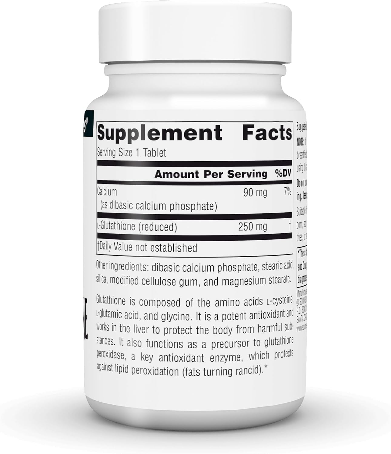Source Naturals Reduced Glutathione 250mg - Antioxidant & Liver Support, 60 Tablets - görsel 3