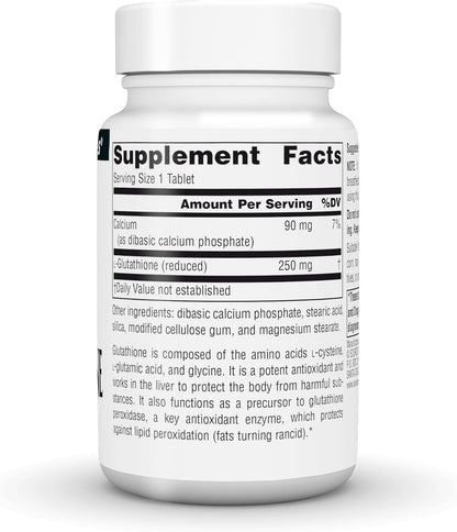 Source Naturals Reduced Glutathione 250mg - Antioxidant & Liver Support, 60 Tablets