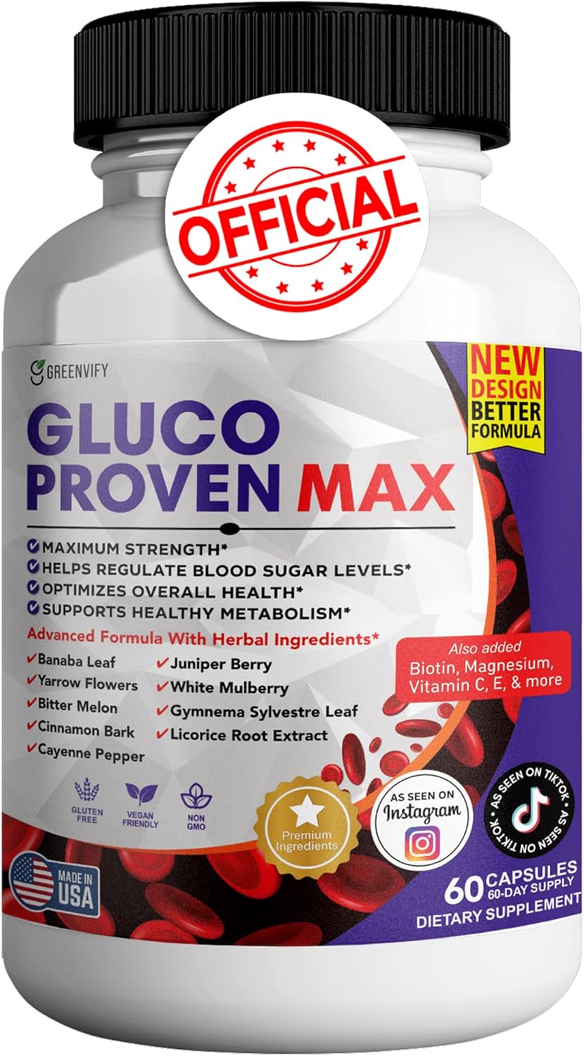 Gluco Proven Max, Daily Wellness Support Food Supplement with Vitamins and Minerals, 60 Capsules - görsel 1