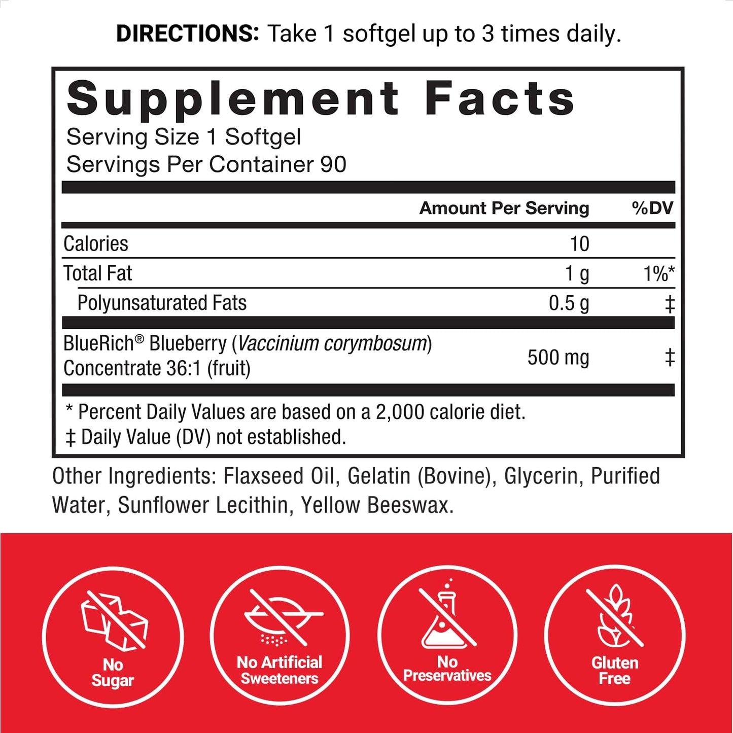Force Factor Blueberry Concentrate Antioxidants Food Supplement, 90 Soft gel capsules - görsel 4