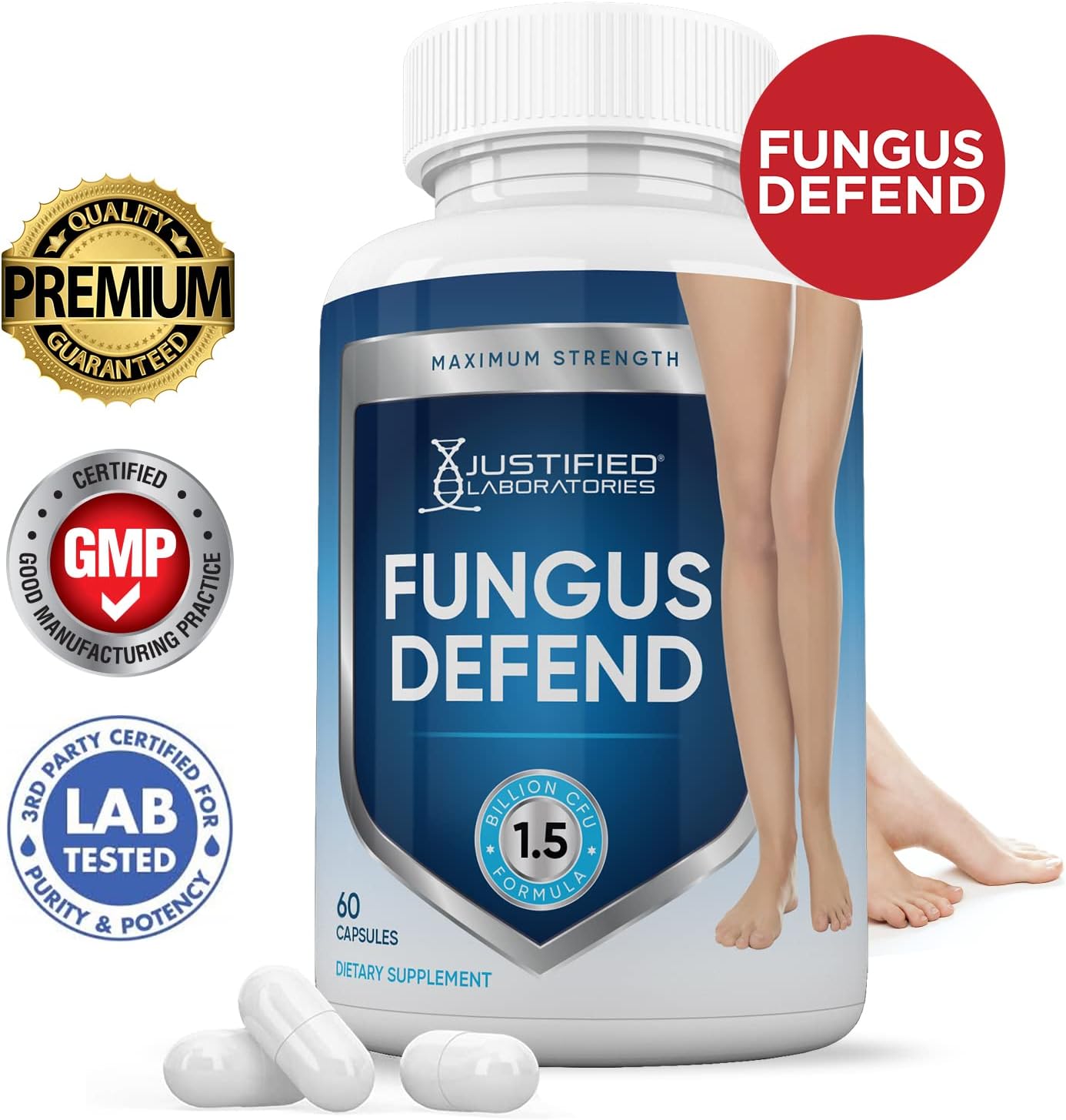 Justified Laboratories (2 Pack) Fungus Defend Pills 1.5 Billion CFU Probiotic 120 Capsules - görsel 2