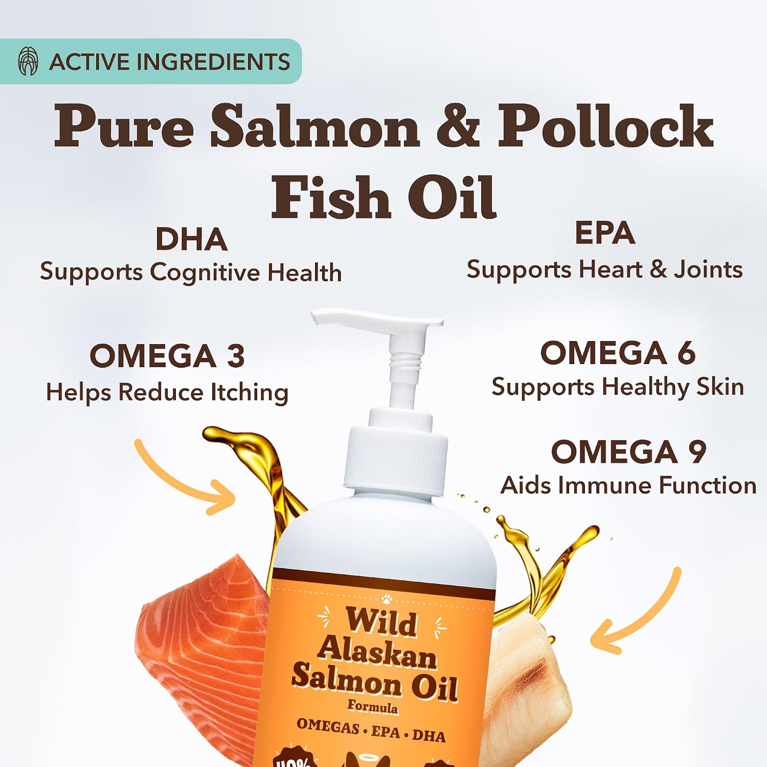Natural Dog Company Wild Alaskan Salmon Oil for Dogs - Omega 3 Supplement with EPA & DHA, 473 ml - görsel 2