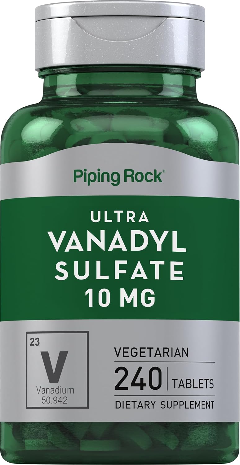 Piping Rock Vanadyl Sulphate 10 mg with Chromium - 240 Vegetarian Tablets - görsel 1