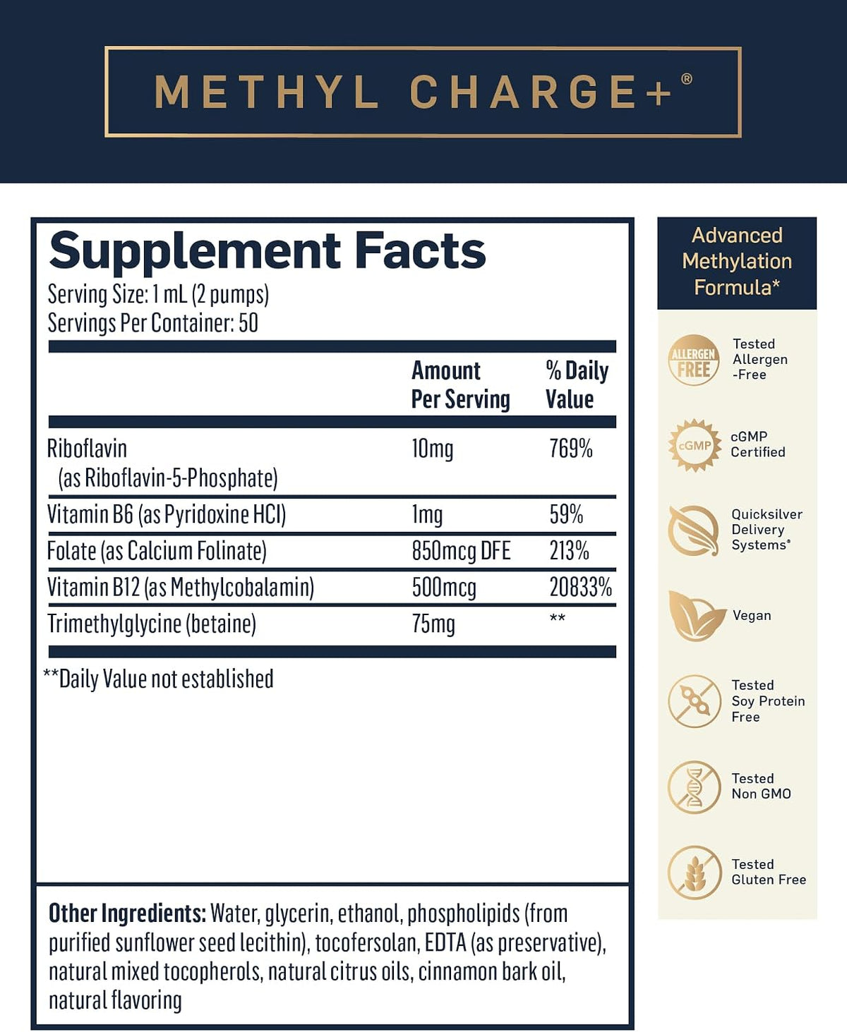 Quicksilver Scientific Methyl Charge - Methylation Support with Liposomal B Vitamins (50ml) - görsel 6