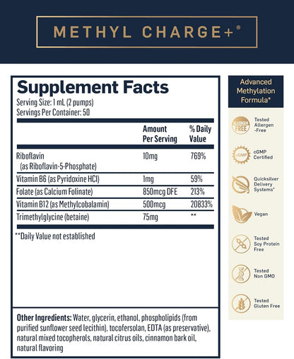 Quicksilver Scientific Methyl Charge - Methylation Support with Liposomal B Vitamins (50ml)