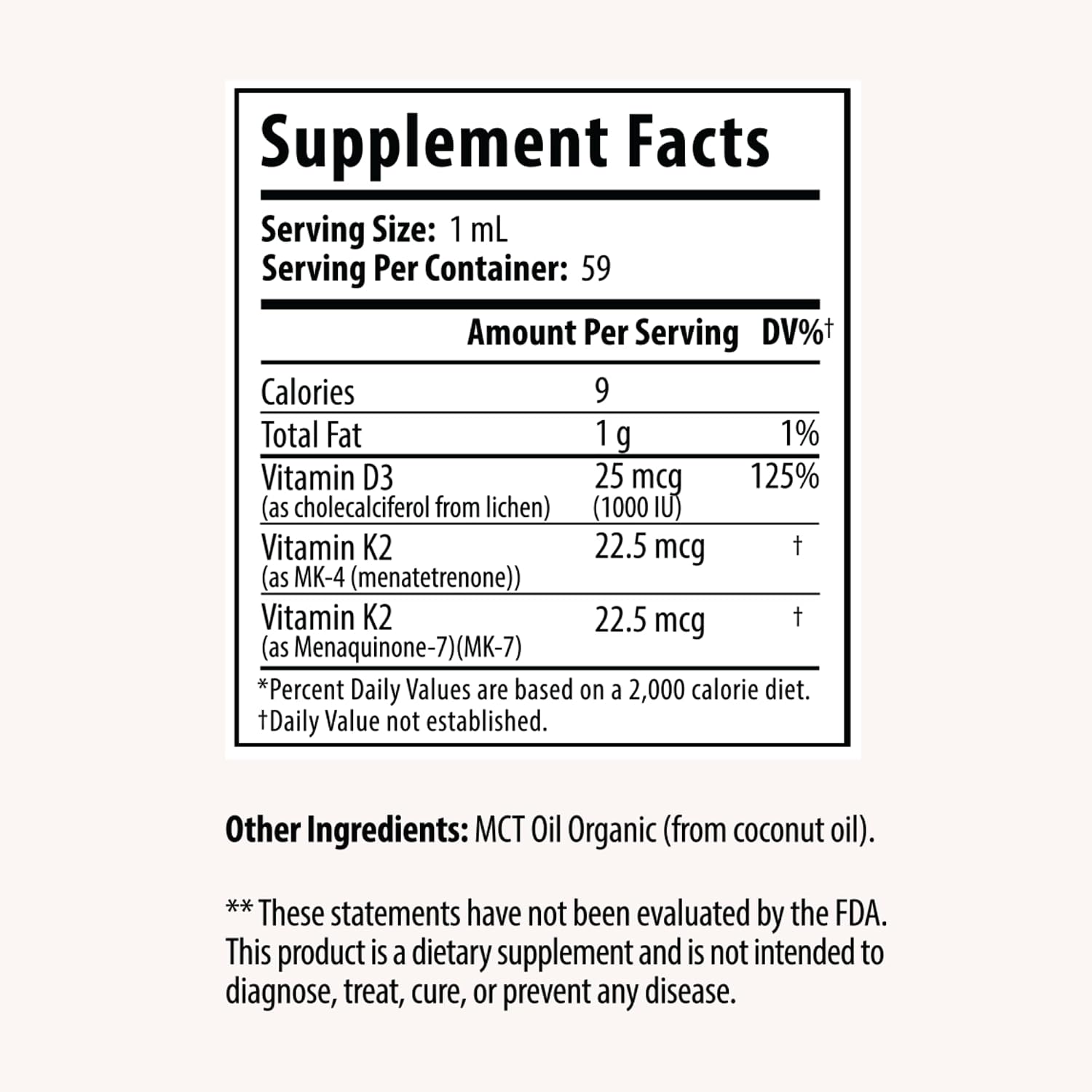 Drop Vitamin D3 + K2 Liquid Drops - 1000 IU Vegan D3 from Lichen, 45 mcg K2 (MK-4 & MK-7) with Organic MCT Oil, 59 ml - görsel 2