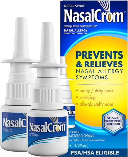 NasalCrom Nasal Spray Allergy Symptom Controller – 200 Sprays (26 ml, Pack of 2)