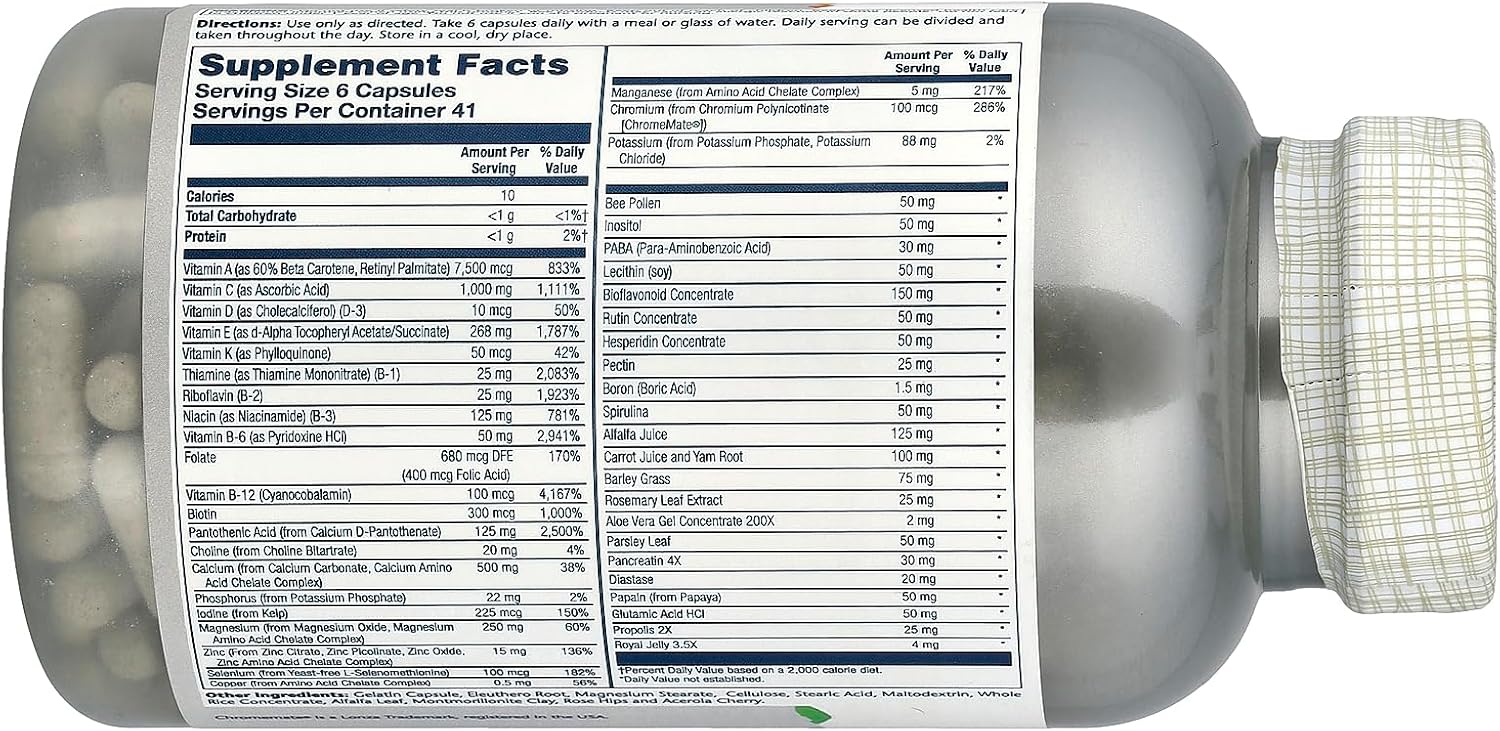SOLARAY Spectro Multivitamin, Iron Free, 250 Capsules - görsel 2