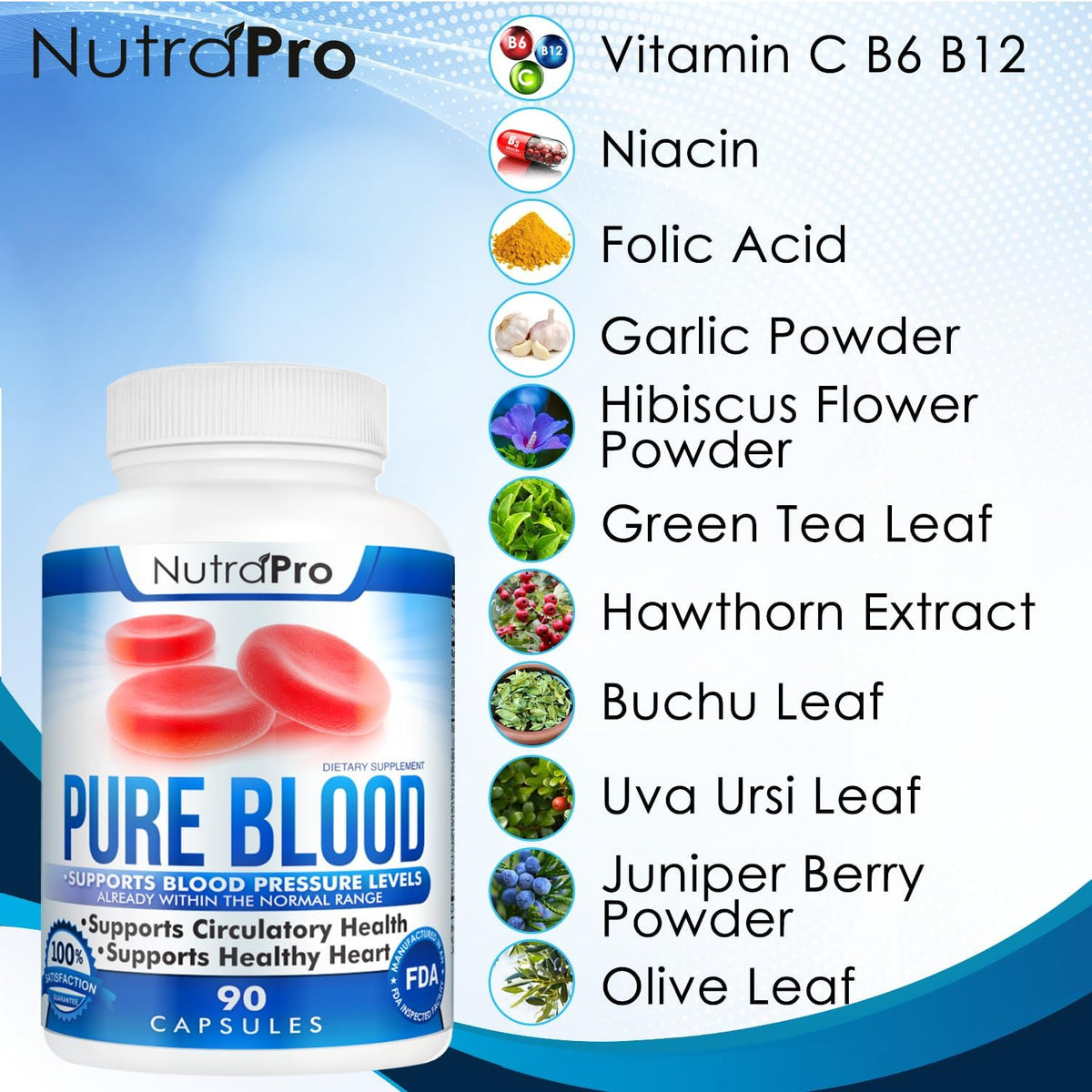 NutraPro Blood Pressure Support Supplement – with Hawthorn, Hibiscus, Olive Leaf – 90 Capsules - görsel 5