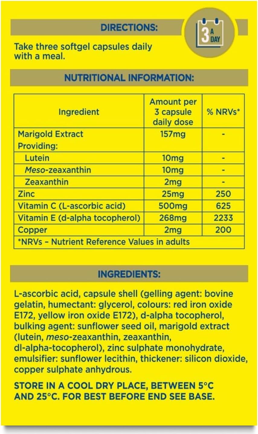 MacuShield Gold – Lutein, Zeaxanthin & Meso-Zeaxanthin Eye Supplement (90 Capsules) - görsel 2