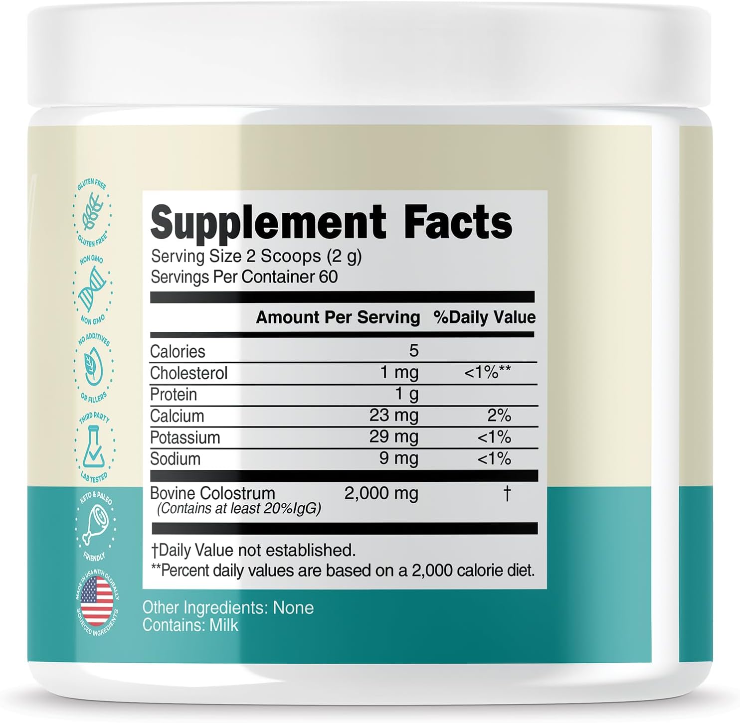 OXNUTRITION Colostrum Powder - Grass-Fed Bovine Colostrum for Gut Health, Immune Support & Muscle Recovery, Unflavoured, 60 Servings - görsel 6