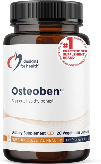 Designs for Health Osteoben - Bone Support Supplement with Soya-Free Genistein Complex - Non-GMO - 120 Capsules