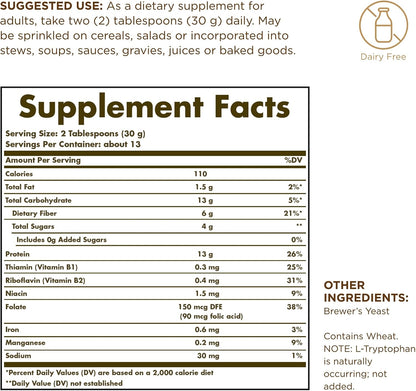 Solgar Brewer's Yeast Powder - Natural, Unflavoured & Unsweetened - Suitable for Vegetarians - 397 g (Pack of 2)