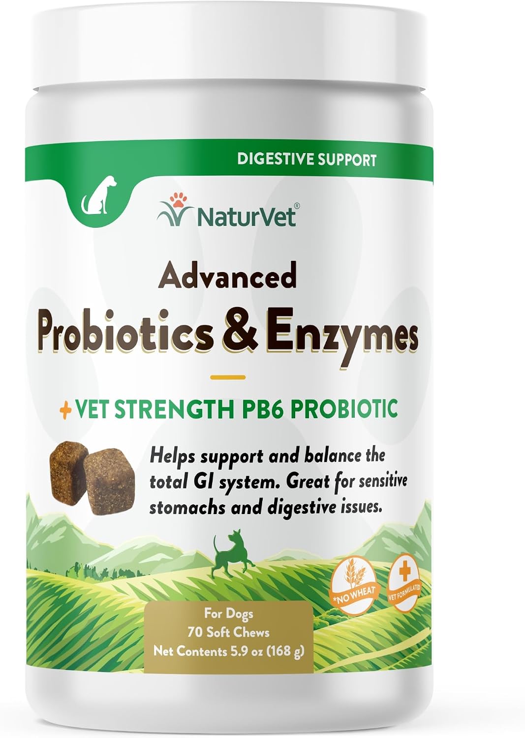 NaturVet Advanced Probiotics & Enzymes PB6 Dog Soft Chews - Hickory Smoked Bacon Flavour, 70 Chews - görsel 1