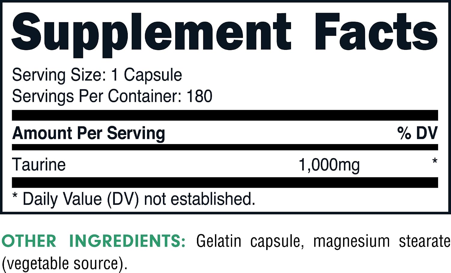 Bucked Up Taurine 1000 mg, 180 Capsules - görsel 2