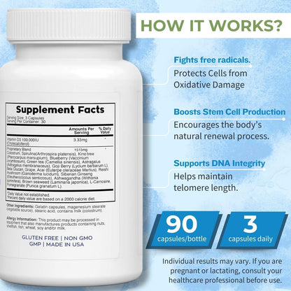 NuVi Global Stemforte Plus – Stem Cell and Telomere Supplement – 90 Capsules
