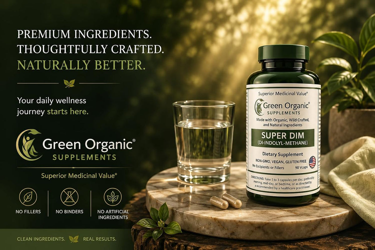 Green Organic Supplements DIM with Indole-3-Carbinol and Broccoli - 90 VCaps - görsel 9