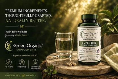 Green Organic Supplements DIM with Indole-3-Carbinol and Broccoli - 90 VCaps
