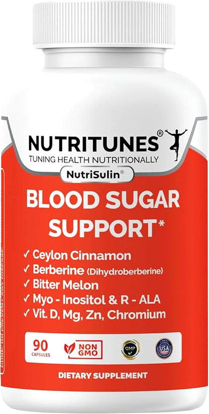 NutriSulin - Ceylon Cinnamon & Berberine Blood Sugar Support Supplement - 90 Capsules