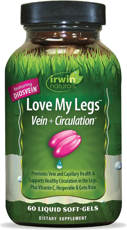 Irwin Naturals Love My Legs - 60 Liquid Soft-Gels (Pack of 2) - Supports Leg Veins & Circulation